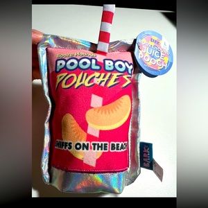 Barkbox Boozehound Juice Pouch Large Dog Toy squeaker Sniffs On The Beach